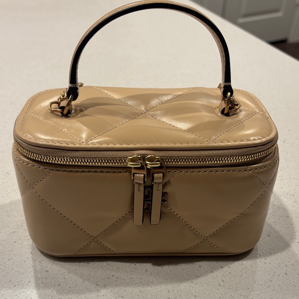 Tory Burch Vanity Tan Quilted Bag